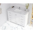 Laviva Wilson 48" White Bathroom Vanity with White Carrara Marble Countertop