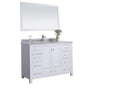 Laviva Wilson 48" White Bathroom Vanity with White Stripes Marble Countertop