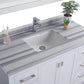 Laviva Wilson 48" White Bathroom Vanity with White Stripes Marble Countertop - MyBBQDirect