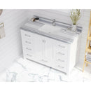 Laviva Wilson 48" White Bathroom Vanity with White Stripes Marble Countertop