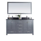 Laviva Wilson 60" Grey Double Sink Bathroom Vanity with Black Wood Marble Countertop - MyBBQDirect