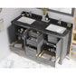 Laviva Wilson 60" Grey Double Sink Bathroom Vanity with Black Wood Marble Countertop - MyBBQDirect