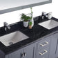 Laviva Wilson 60" Grey Double Sink Bathroom Vanity with Black Wood Marble Countertop - MyBBQDirect