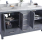Laviva Wilson 60" Grey Double Sink Bathroom Vanity with Black Wood Marble Countertop - MyBBQDirect