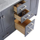 Laviva Wilson 60" Grey Double Sink Bathroom Vanity with Matte Black VIVA Stone Solid Surface Countertop
