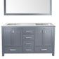 Laviva Wilson 60" Grey Double Sink Bathroom Vanity with Matte White VIVA Stone Solid Surface Countertop
