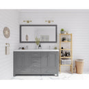 Laviva Wilson 60" Grey Double Sink Bathroom Vanity with Matte White VIVA Stone Solid Surface Countertop