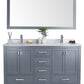 Laviva Wilson 60" Grey Double Sink Bathroom Vanity with White Carrara Marble Countertop