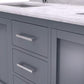 Laviva Wilson 60" Grey Double Sink Bathroom Vanity with White Carrara Marble Countertop