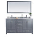 Laviva Wilson 60" Grey Double Sink Bathroom Vanity with White Stripes Marble Countertop - MyBBQDirect