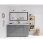 Laviva Wilson 60" Grey Double Sink Bathroom Vanity with White Stripes Marble Countertop - MyBBQDirect