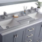 Laviva Wilson 60" Grey Double Sink Bathroom Vanity with White Stripes Marble Countertop - MyBBQDirect