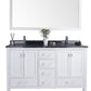 Laviva Wilson 60" White Double Sink Bathroom Vanity with Black Wood Marble Countertop - MyBBQDirect