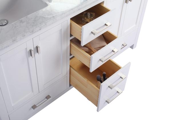 Laviva Wilson 60" White Double Sink Bathroom Vanity with Black Wood Marble Countertop - MyBBQDirect