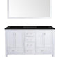 Laviva Wilson 60" White Double Sink Bathroom Vanity with Matte Black VIVA Stone Solid Surface Countertop - MyBBQDirect