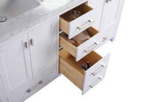 Laviva Wilson 60" White Double Sink Bathroom Vanity with Matte Black VIVA Stone Solid Surface Countertop - MyBBQDirect