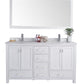 Laviva Wilson 60" White Double Sink Bathroom Vanity with White Carrara Marble Countertop