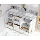 Laviva Wilson 60" White Double Sink Bathroom Vanity with White Stripes Marble Countertop