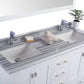 Laviva Wilson 60" White Double Sink Bathroom Vanity with White Stripes Marble Countertop