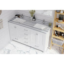 Laviva Wilson 60" White Double Sink Bathroom Vanity with White Stripes Marble Countertop
