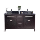 Laviva Wimbledon 60" Brown Double Sink Bathroom Vanity with Black Wood Marble Countertop