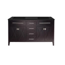 Laviva Wimbledon 60" Brown Double Sink Bathroom Vanity with Matte Black VIVA Stone Solid Surface Countertop