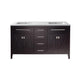 Laviva Wimbledon 60" Brown Double Sink Bathroom Vanity with Matte White VIVA Stone Solid Surface Countertop