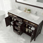 Laviva Wimbledon 60" Brown Double Sink Bathroom Vanity with Matte White VIVA Stone Solid Surface Countertop