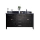 Laviva Wimbledon 60" Espresso Double Sink Bathroom Vanity with Black Wood Marble Countertop