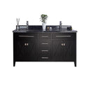 Laviva Wimbledon 60" Espresso Double Sink Bathroom Vanity with Black Wood Marble Countertop