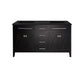 Laviva Wimbledon 60" Espresso Double Sink Bathroom Vanity with Matte Black VIVA Stone Solid Surface Countertop