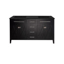Laviva Wimbledon 60" Espresso Double Sink Bathroom Vanity with Matte Black VIVA Stone Solid Surface Countertop