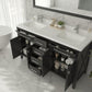 Laviva Wimbledon 60" Espresso Double Sink Bathroom Vanity with Matte Black VIVA Stone Solid Surface Countertop