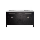 Laviva Wimbledon 60" Espresso Double Sink Bathroom Vanity with Matte White VIVA Stone Solid Surface Countertop