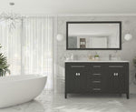 Laviva Wimbledon 60" Espresso Double Sink Bathroom Vanity with White Carrara Marble Countertop - MyBBQDirect