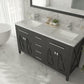 Laviva Wimbledon 60" Espresso Double Sink Bathroom Vanity with White Carrara Marble Countertop - MyBBQDirect