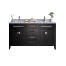 Laviva Wimbledon 60" Espresso Double Sink Bathroom Vanity with White Stripes Marble Countertop