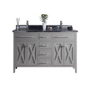 Laviva Wimbledon 60" Grey Double Sink Bathroom Vanity with Black Wood Marble Countertop