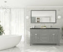 Laviva Wimbledon 60" Grey Double Sink Bathroom Vanity with Matte Black VIVA Stone Solid Surface Countertop