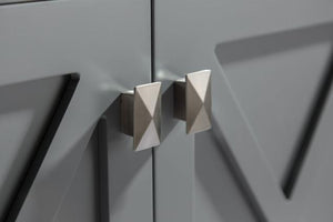 Laviva Wimbledon 60" Grey Double Sink Bathroom Vanity with Matte Black VIVA Stone Solid Surface Countertop