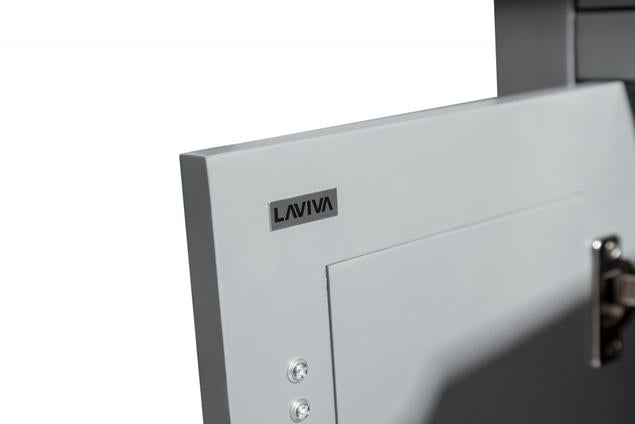 Laviva Wimbledon 60" Grey Double Sink Bathroom Vanity with Matte Black VIVA Stone Solid Surface Countertop