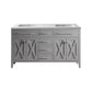Laviva Wimbledon 60" Grey Double Sink Bathroom Vanity with Matte White VIVA Stone Solid Surface Countertop - MyBBQDirect