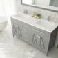 Laviva Wimbledon 60" Grey Double Sink Bathroom Vanity with Matte White VIVA Stone Solid Surface Countertop - MyBBQDirect