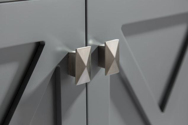 Laviva Wimbledon 60" Grey Double Sink Bathroom Vanity with Matte White VIVA Stone Solid Surface Countertop - MyBBQDirect
