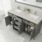 Laviva Wimbledon 60" Grey Double Sink Bathroom Vanity with Matte White VIVA Stone Solid Surface Countertop - MyBBQDirect
