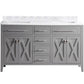 Laviva Wimbledon 60" Grey Double Sink Bathroom Vanity with White Carrara Marble Countertop - MyBBQDirect