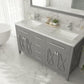 Laviva Wimbledon 60" Grey Double Sink Bathroom Vanity with White Carrara Marble Countertop - MyBBQDirect