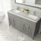 Laviva Wimbledon 60" Grey Double Sink Bathroom Vanity with White Stripes Marble Countertop - MyBBQDirect