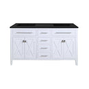 Laviva Wimbledon 60" White Double Sink Bathroom Vanity with Matte Black VIVA Stone Solid Surface Countertop