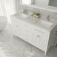 Laviva Wimbledon 60" White Double Sink Bathroom Vanity with White Carrara Marble Countertop - MyBBQDirect